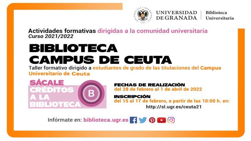 Biblioteca campus de Ceuta Cartel de la actividad